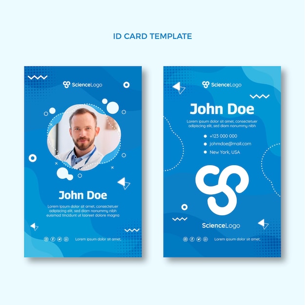 Flat design science id card template