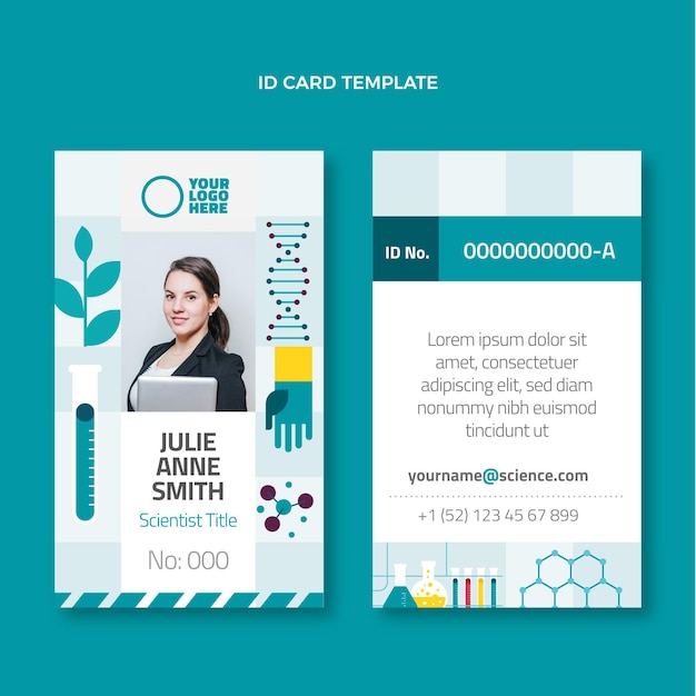 Flat design science id card