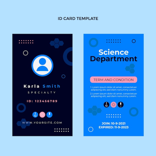 Flat design science id card