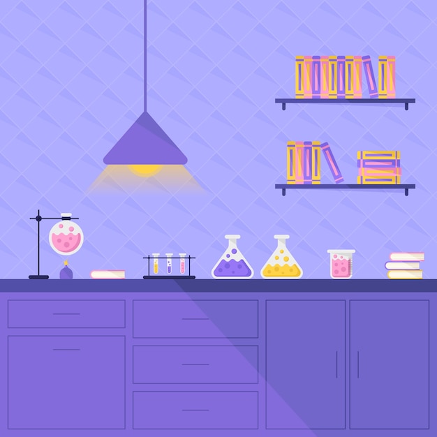 Free Vector flat design science lab