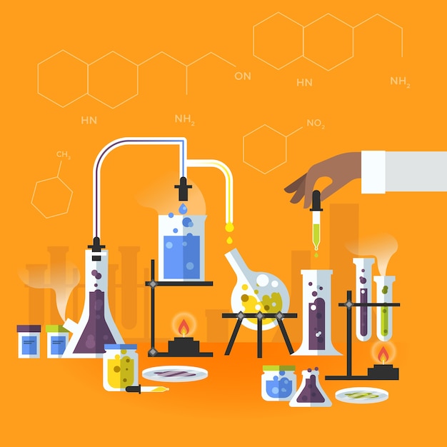 Flat design science lab