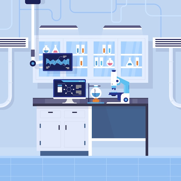 Flat design science lab