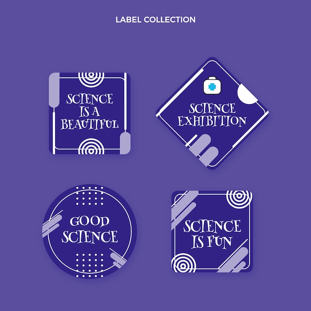 Free Vector flat design science labels and badges