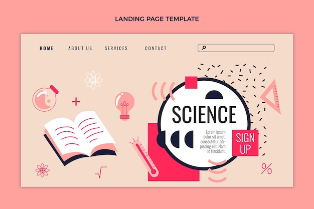 Flat design science landing page