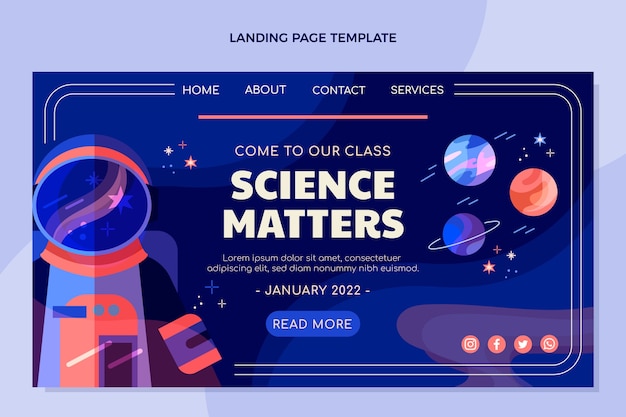 Flat design science landing page