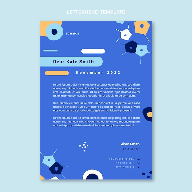 Flat design science letterhead