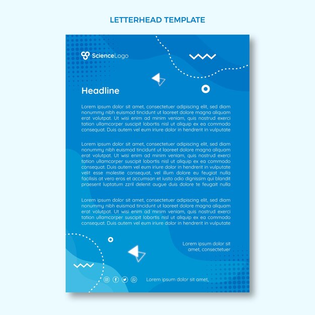 Flat design science letterhead