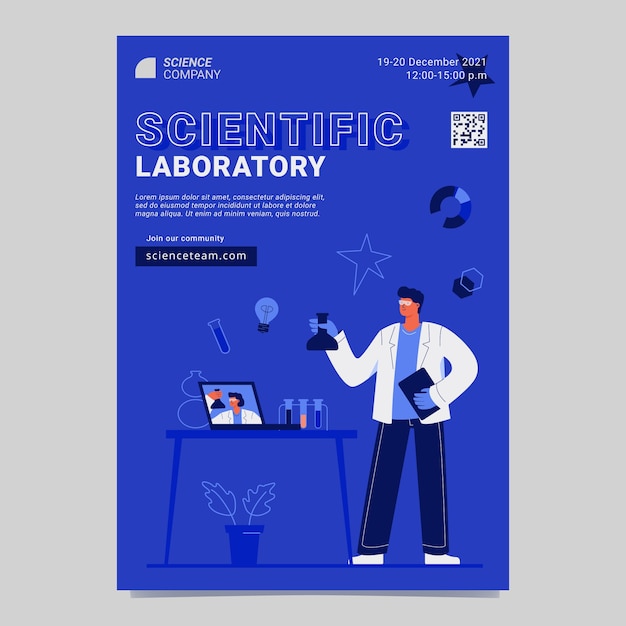 Free Vector flat design science poster template