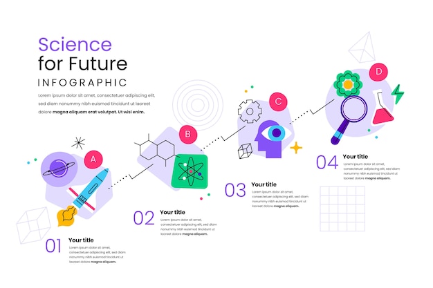 Free Vector flat design science research infographic