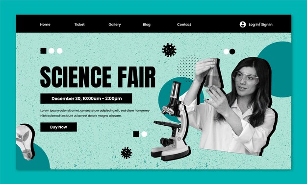 Flat design science research landing page