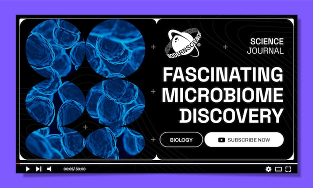 Free Vector flat design science research youtube thumbnail