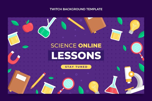 Flat design science twitch background