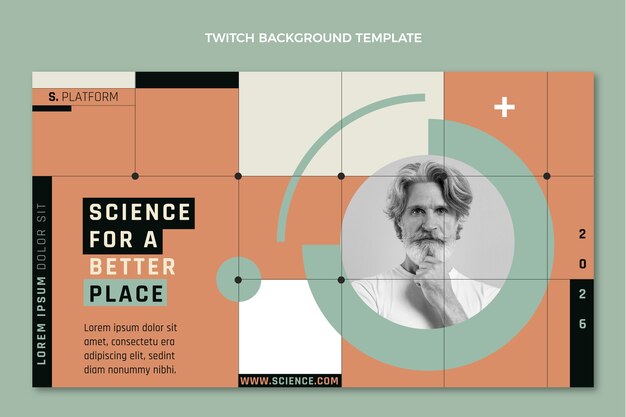 Flat design science twitch background