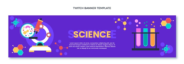 Flat design of science twitch banner