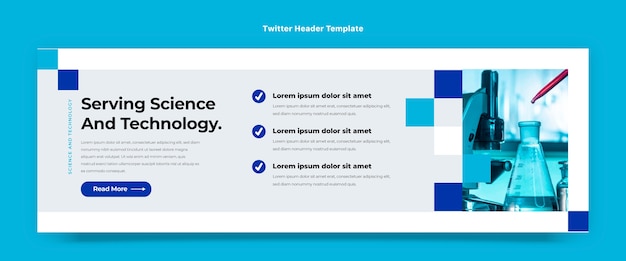 Flat design science twitter header