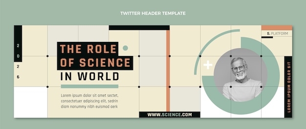 Flat design science twitter header