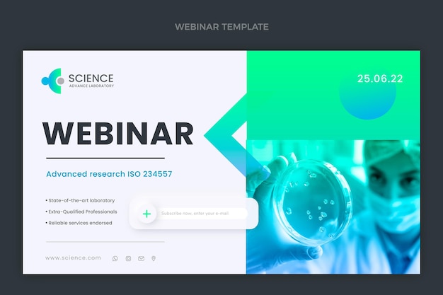 Flat design science webinar template