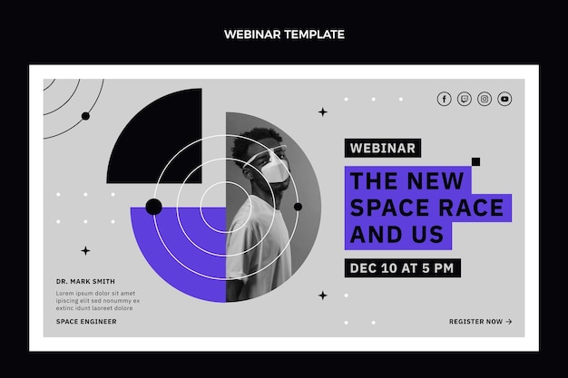 Free vector flat design science webinar template