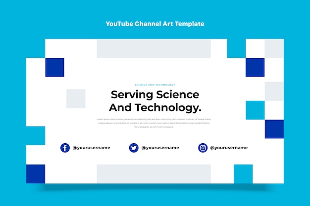 Free Vector flat design science youtube channel art