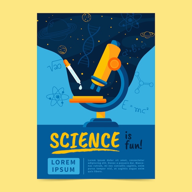 Flat design scientific poster design