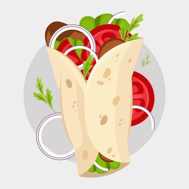 Free Vector flat design shawarma illustration