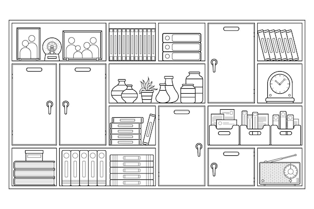 Flat design  shelf outline illustration