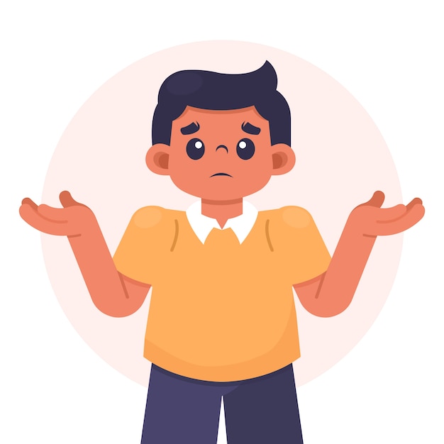 Flat design shrug illustration