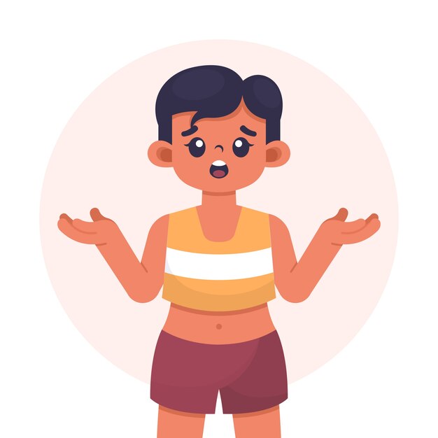 Flat design shrug illustration