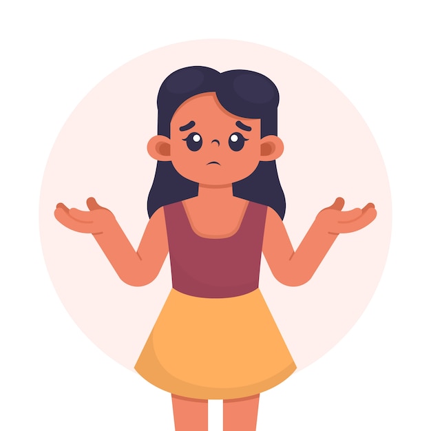 Flat design shrug illustration