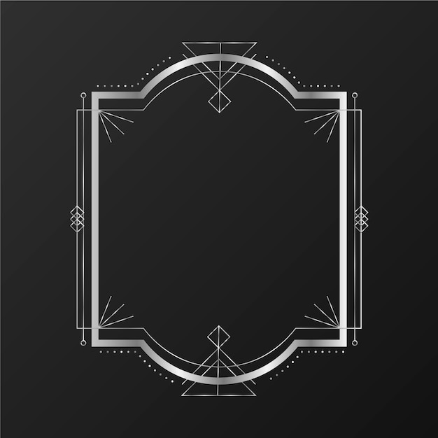 Flat design silver frame template