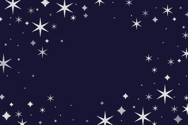 Flat design silver stars background