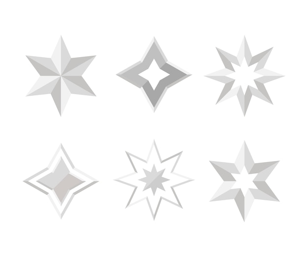 Free Vector flat design silver stars element collection