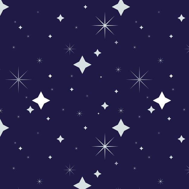 Flat design silver stars pattern