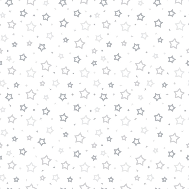 Flat design silver stars pattern