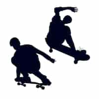 Free vector flat design skateboard silhouette illustration