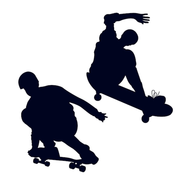 Flat design skateboard silhouette illustration