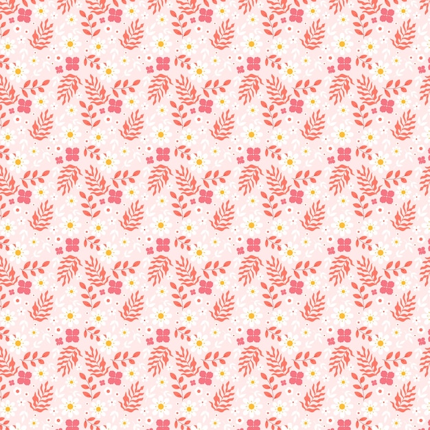 Flat design small flower pattern design