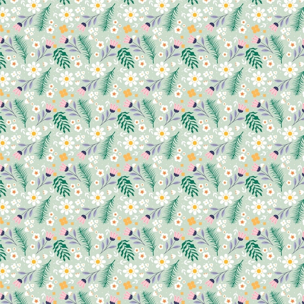 Flat design small flower pattern design