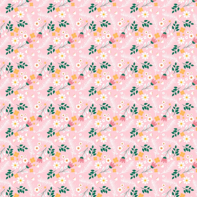 Flat design small flower pattern design