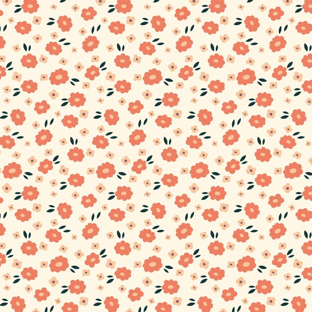 Flat design small flowers pattern design