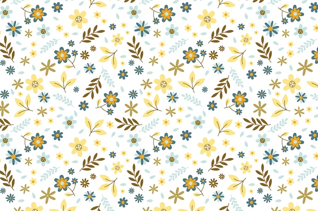 Flat design small flowers pattern design