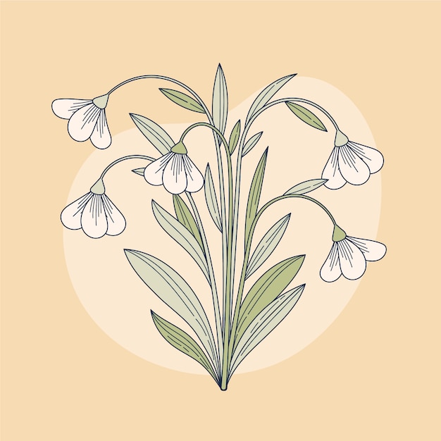 Flat design snowdrop illustration