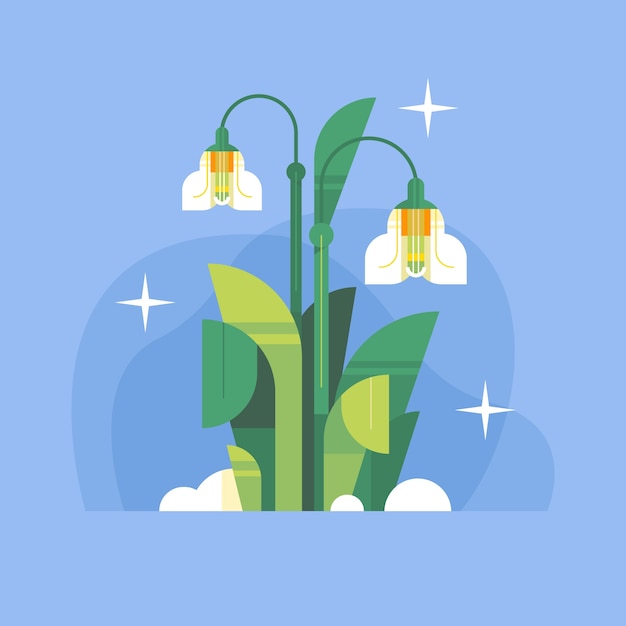 Free Vector flat design snowdrop illustration