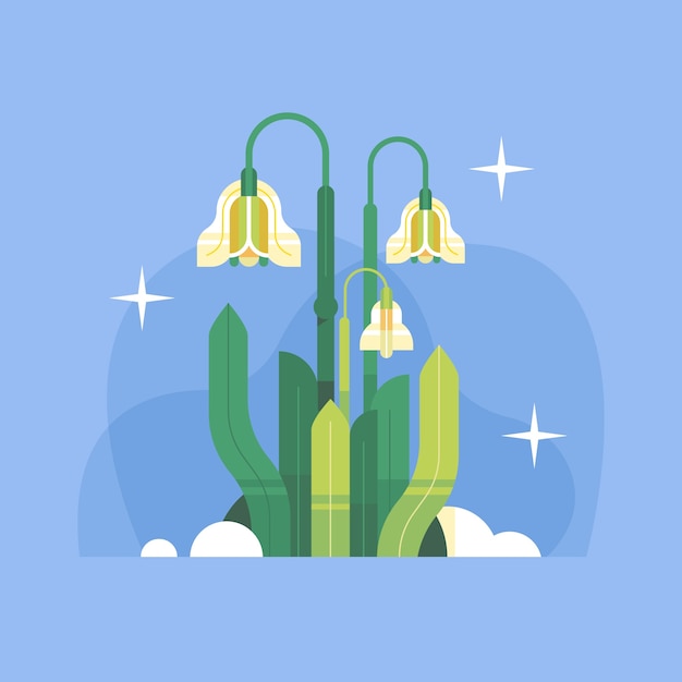 Flat design snowdrop illustration