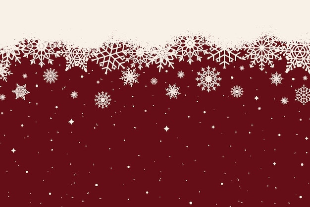 Flat design snowflake border