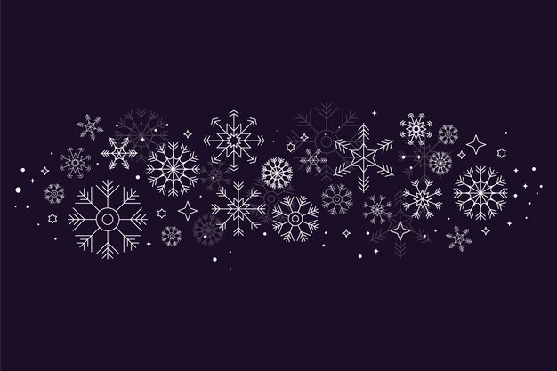 Flat design snowflake border