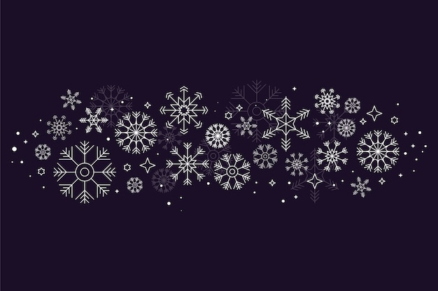 Flat design snowflake border