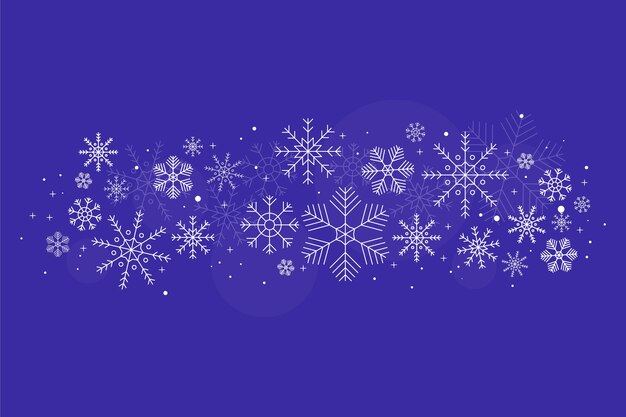 Flat design snowflake border