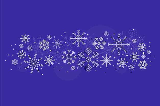 Flat design snowflake border