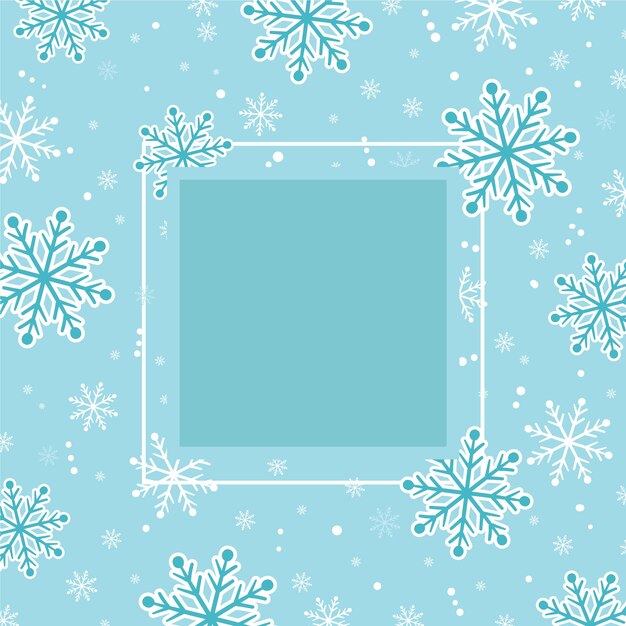 Flat design snowflake border